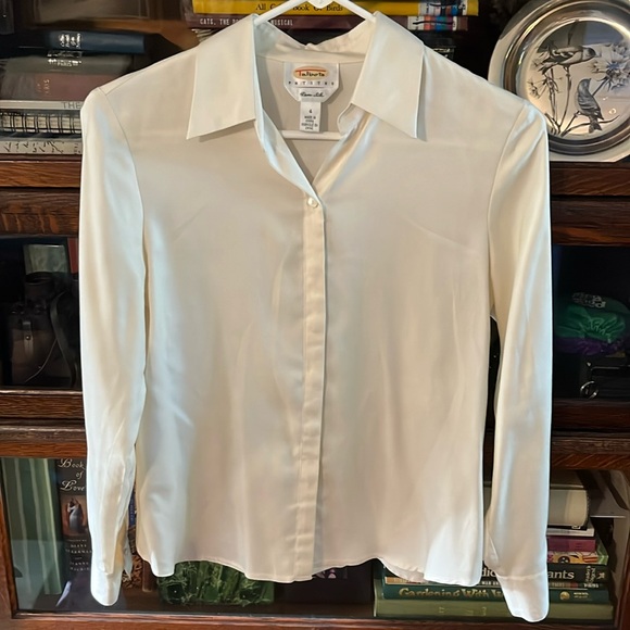 Talbots Tops - Price Firm Talbots 100% Silk Cream Button Down Size 4 Petite